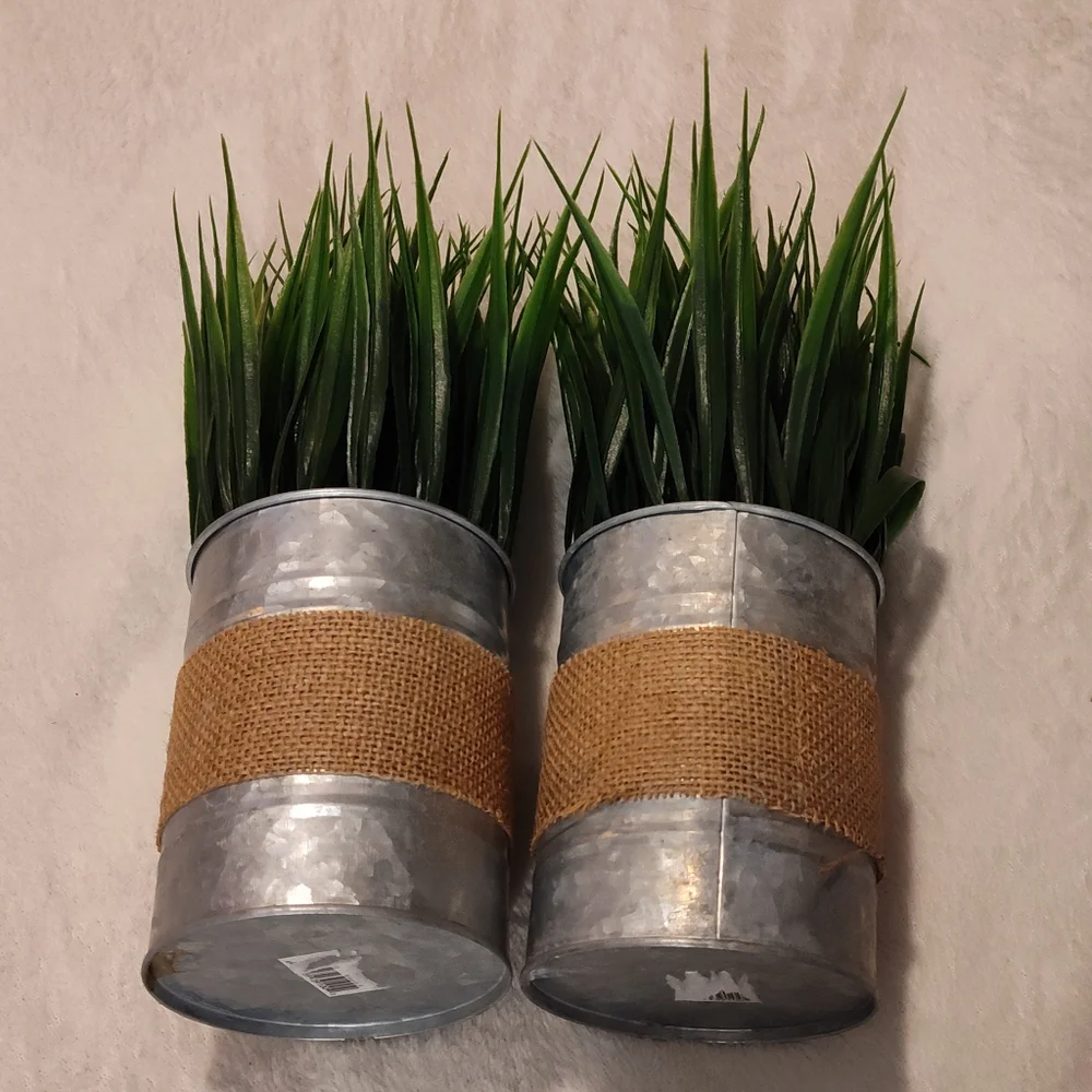 NEW! 2- Artificial Potted Grass Plants